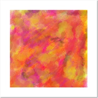 Orange Watercolor Abstract Posters and Art